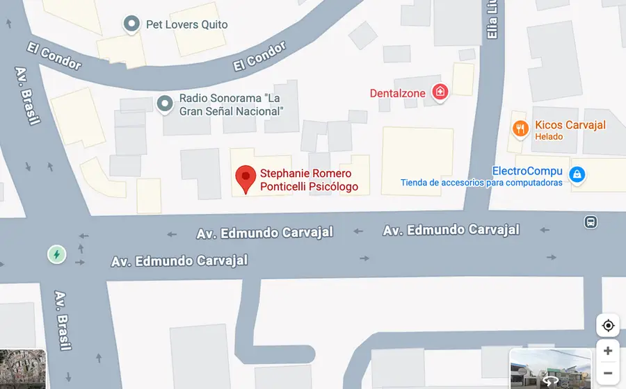 Mapa de ubicación del consultorio en Quito
